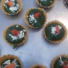 A picture of Palak paneer cups.