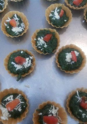 A picture of Palak paneer cups.