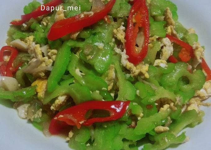 Bagaimana cara memasak Pare cah telur  enak