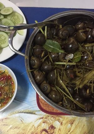 Hình của món Ốc sào xả ớt.