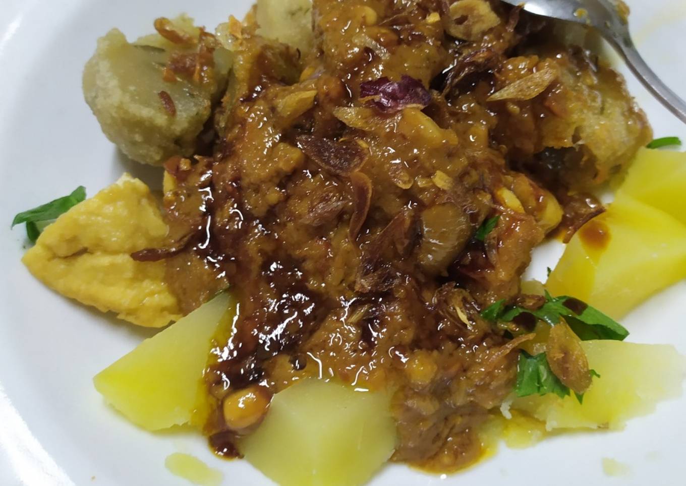 Siomay udang sambal kacang