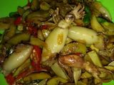 Jengkol cumi asin manis pedas..