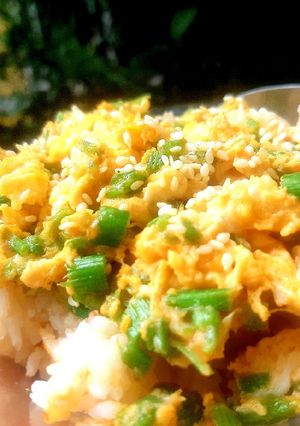 รูปของ ไข่ขยี้มิโซะก้านฟักแม้ว #Zerowaste Miso Scrambled Chayote Stem