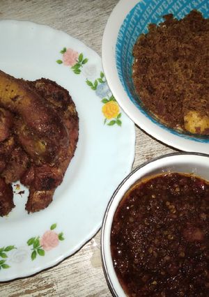 Foto resep Ayam goreng kelapa plus sambel mercon