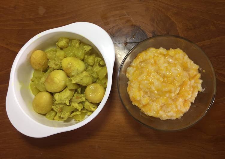 Mpasi - Opor Ayam telur puyuh x bubur Labu Kuning