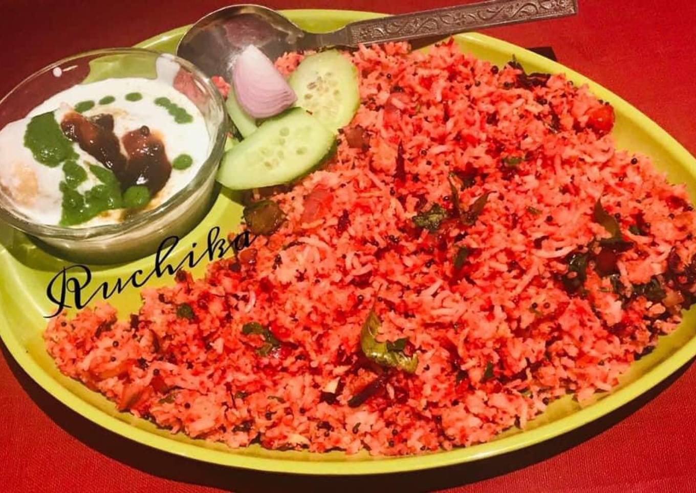 Beetroot coconut rice