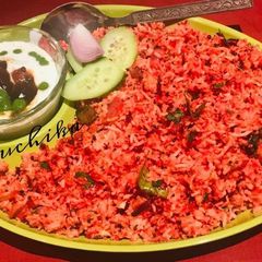 A picture of Beetroot coconut rice.