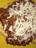 Polenta con tuco (salsa boloñesa)