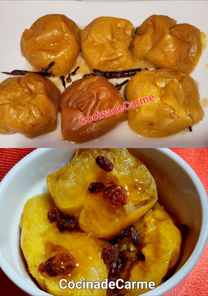 Una foto de Manzanas asadas muy ricas