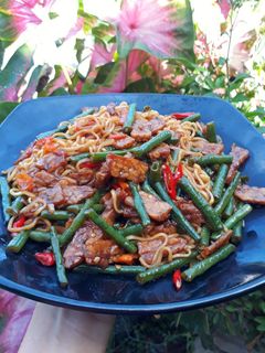 Foto resep Oseng Mie Tempe Kacang Panjang