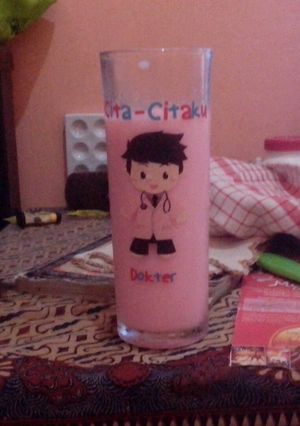 Foto resep Susu murni merah muda dengan syrop coco pandan