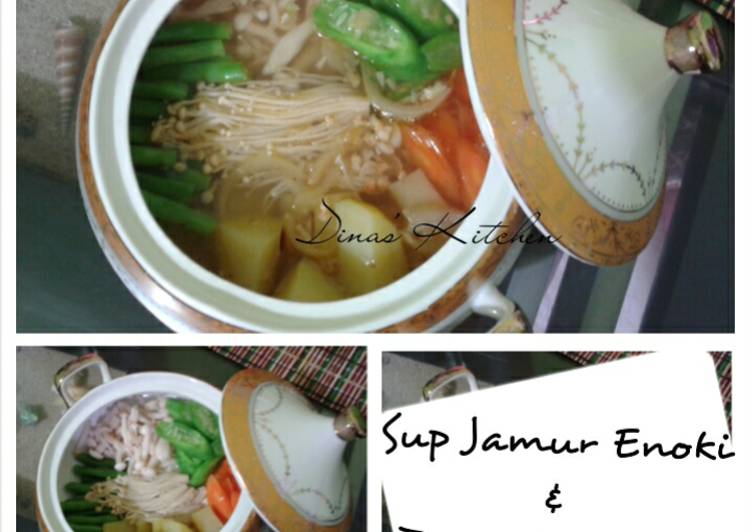 Sup jamur enoki