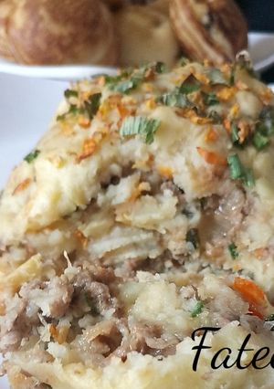 A picture of Baked minced meat potato.