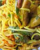 Bún lòng xào nghệ