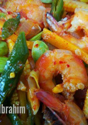 Foto resep Udang Pete Pedas Asam Manis