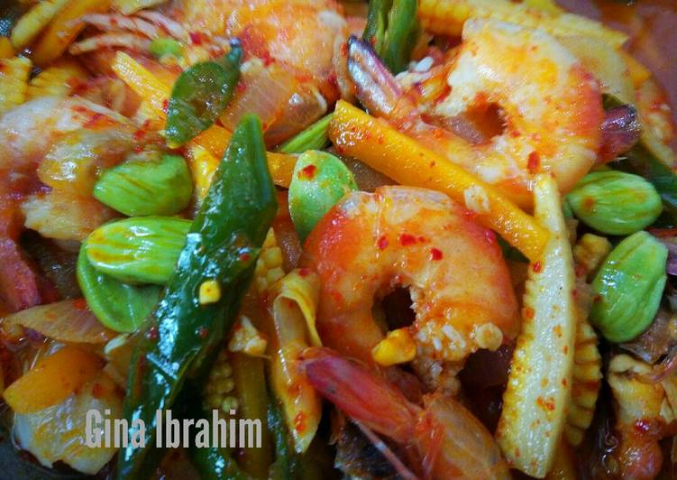 Resep Udang Pete Pedas Asam Manis Oleh Gina Ibrahim Cookpad