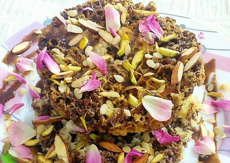 Chocolate and vanilla flavour ghevar