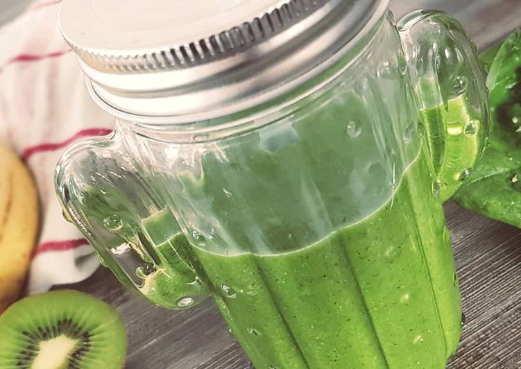 Recipe: Delicious Smoothie Vert kiwi, banane, épinards