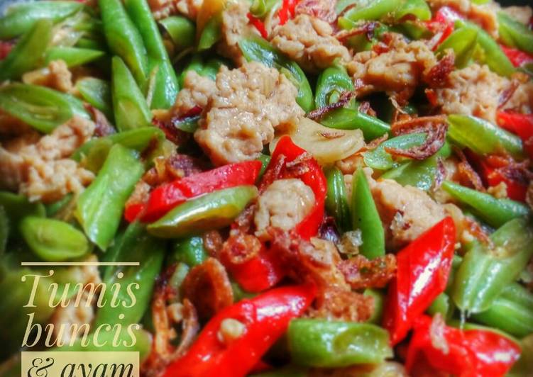 Resep mudah Tumis buncis ayam giling Enak Sederhana