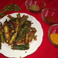 A picture of Kurkuri bhindi.