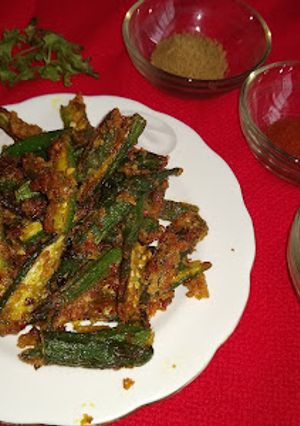 A picture of Kurkuri bhindi.
