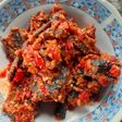 Sambalado ikan belut pedas manis