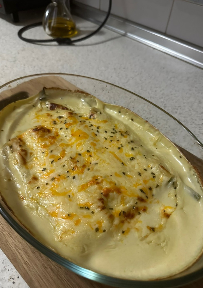 Una foto de Canelones de espárragos trigueros al horno