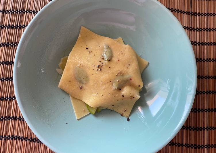 Easiest Way to Prepare Award-winning Raviolo aperto con zucchine e menta