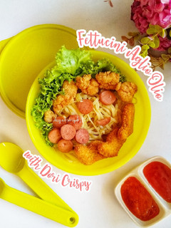 Foto resep Fettucini Aglio Olio with Dori Crispy