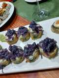 Sushi de langostinos caliente