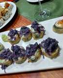 Sushi de langostinos caliente
