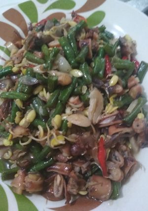 Foto resep Tumis Cumi Asin Kacang Panjang