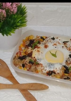 Foto resep Nasi Campur Siram Telur