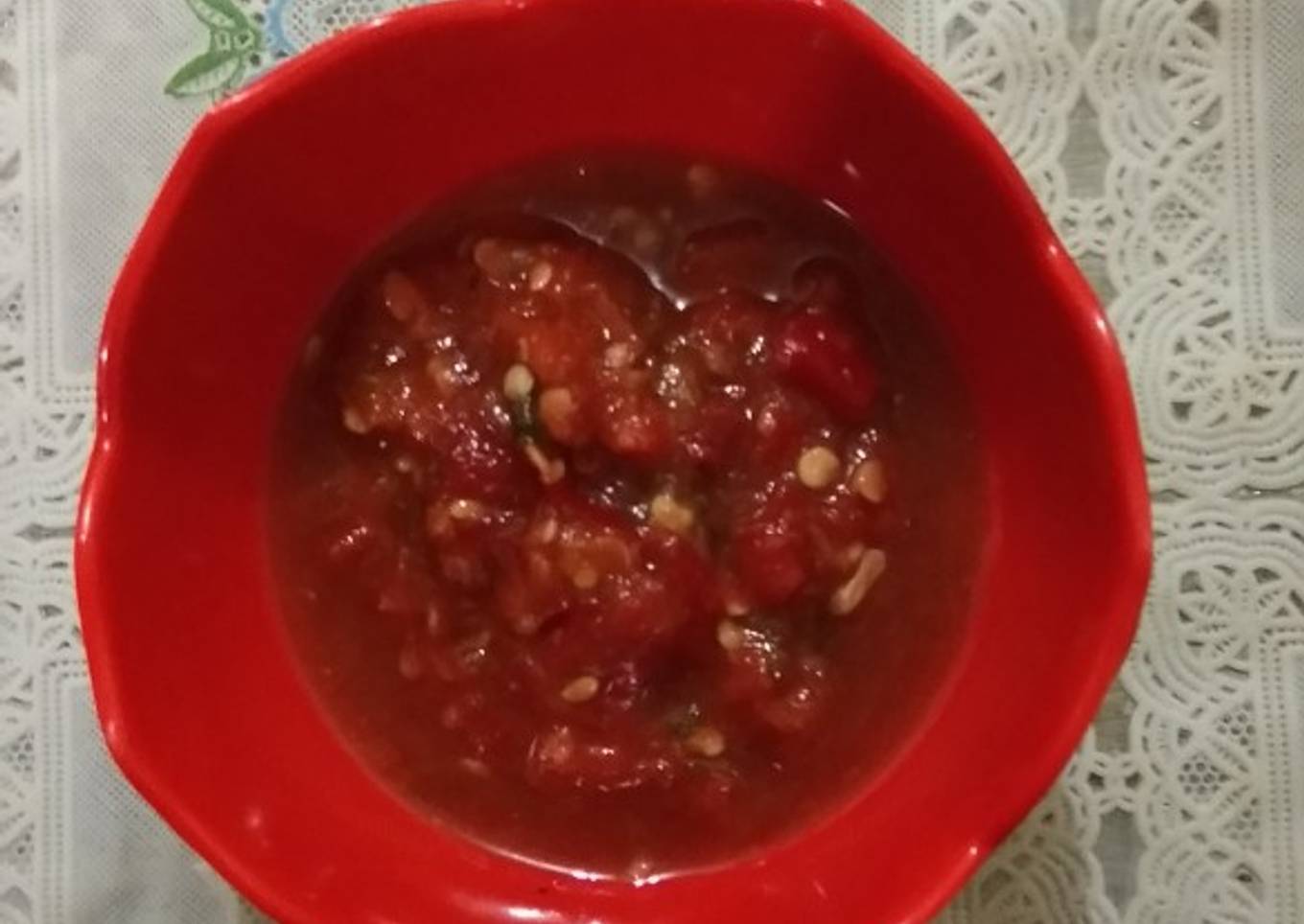 Sambel dadak manis pedas tanpa terasi dan bawang