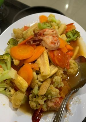Foto resep Capcay goreng udang ekonomis