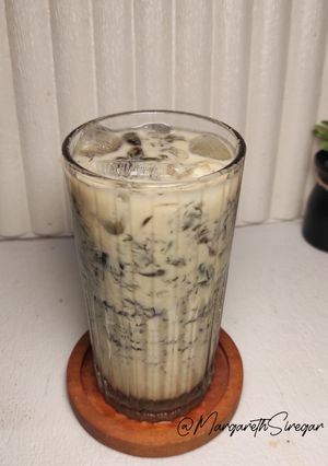 Foto resep Roasted Milk Tea With Grass Jelly