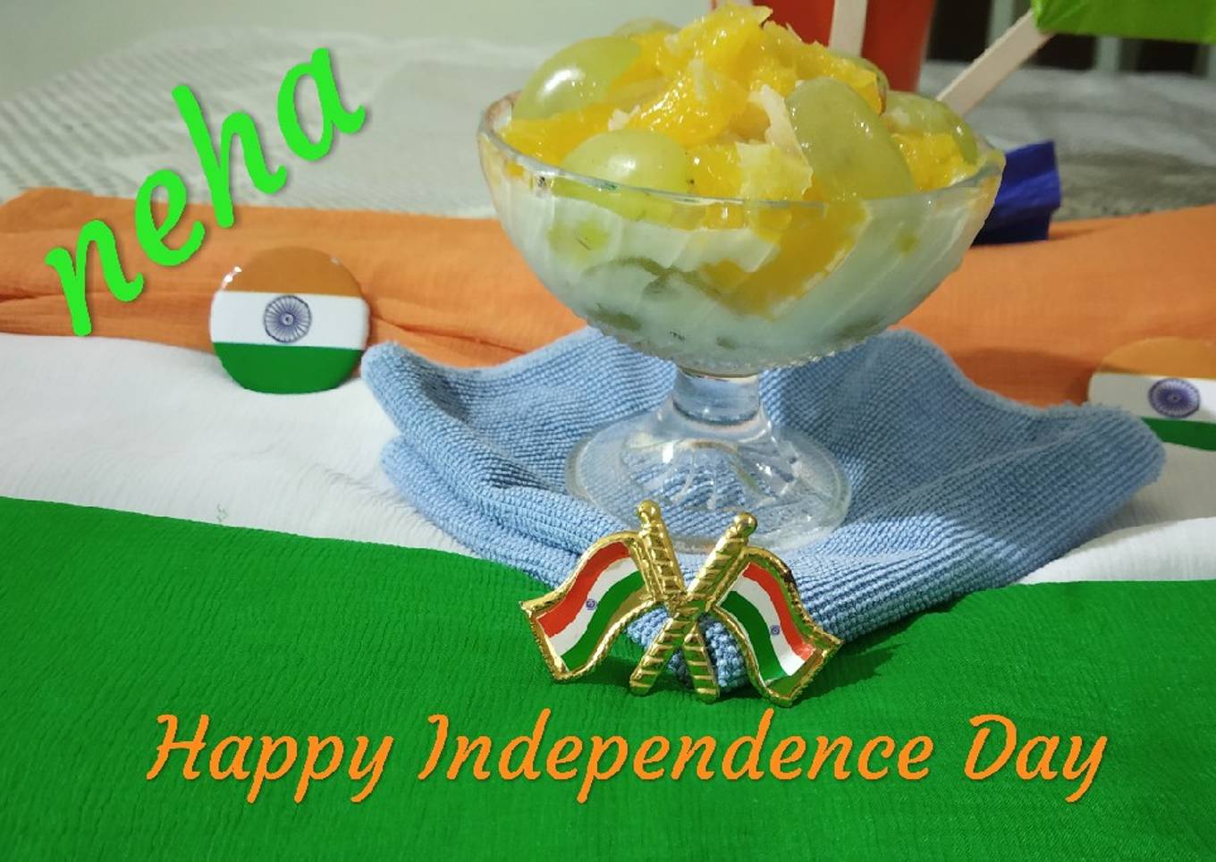 Tricolor Fruits Custard