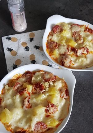 Une photo de Gratin de chou-fleur et chorizo