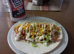 A picture of B LT Ranch Chicken Wrap.