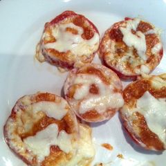 Parmesan and Mozzarella baked Tomatoes A picture of Parmesan and Mozzarella baked Tomatoes.