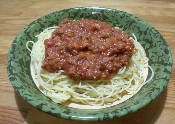 Spaghetti and Lamb Bolognese