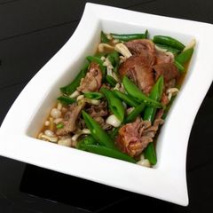 A picture of Roasted Duck With Snap Pea And Mushroom.