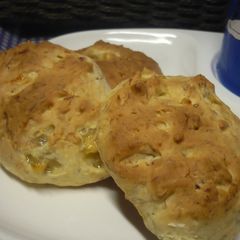 A picture of Banana Scones Made With Pancake Mix.
