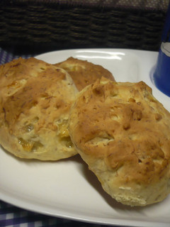 A picture of Banana Scones Made With Pancake Mix.