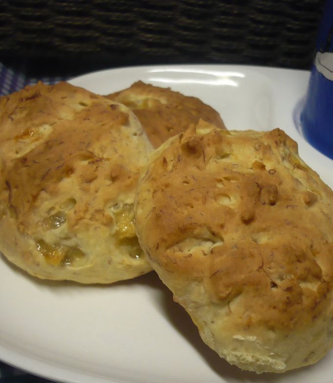 A picture of Banana Scones Made With Pancake Mix.