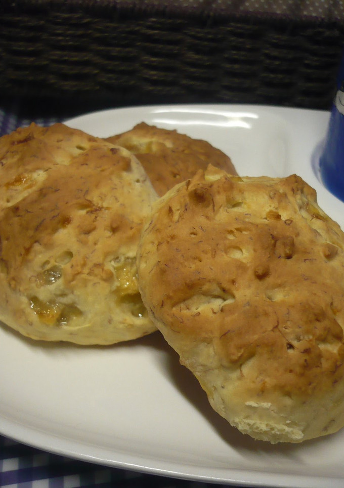 A picture of Banana Scones Made With Pancake Mix.