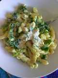 Pasta gemelar con espinacas