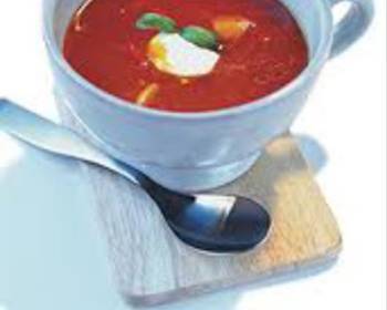 Update, Cooking Recipe Tomato soup with feta cheese topping Delicious Simple