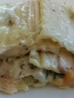 A picture of Alfredo Chicken Lasagna.
