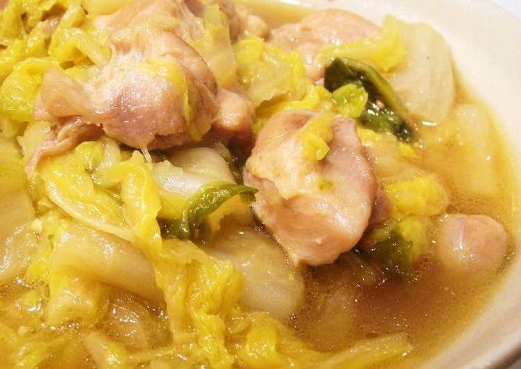 Recipe: Perfect Sukiyaki Style Stewed Chicken and Chinese Cabbage